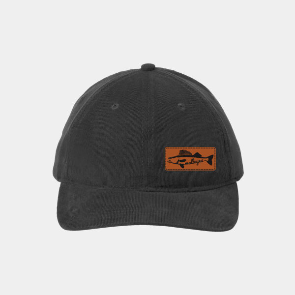 Port Authority® Light Corduroy Dad Cap - Faux Leather Patch Logo Thumbnail
